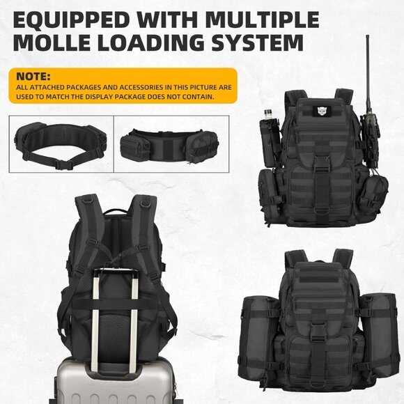 50L Military Tactical Backpack Hiking Waterproof Backpack Large Military Pack 3 - Picture 5 of 6